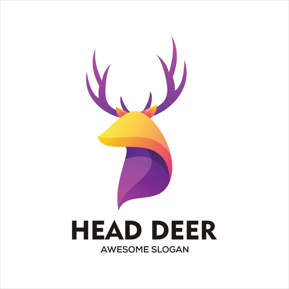 Vector head deer logo vector design concept