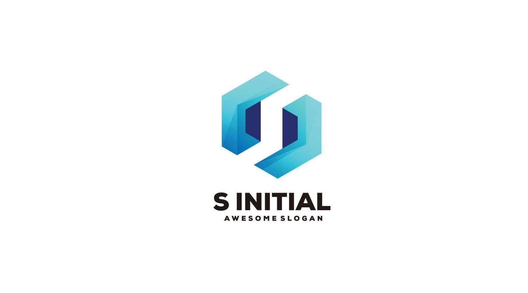 s initial logo gradient colorful vector
