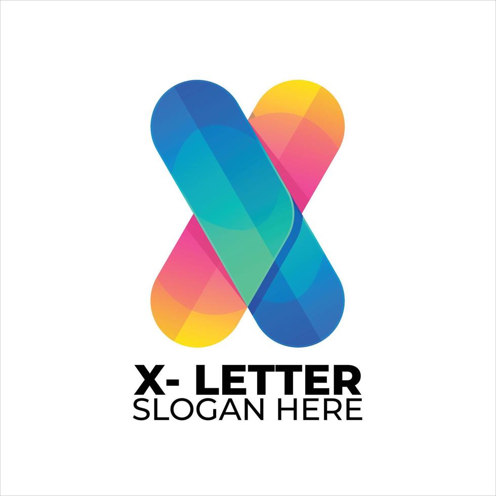 x  logo colorful gradient style vector