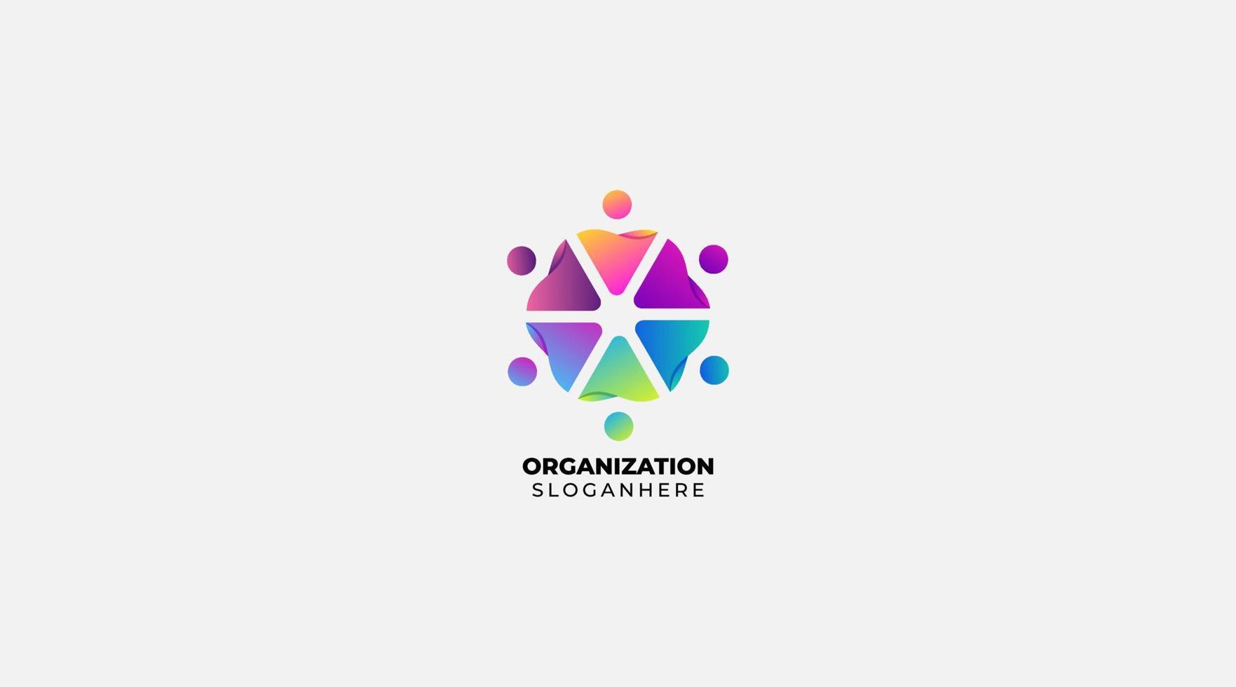 Gradient Organization community vector logo design illustration symbol