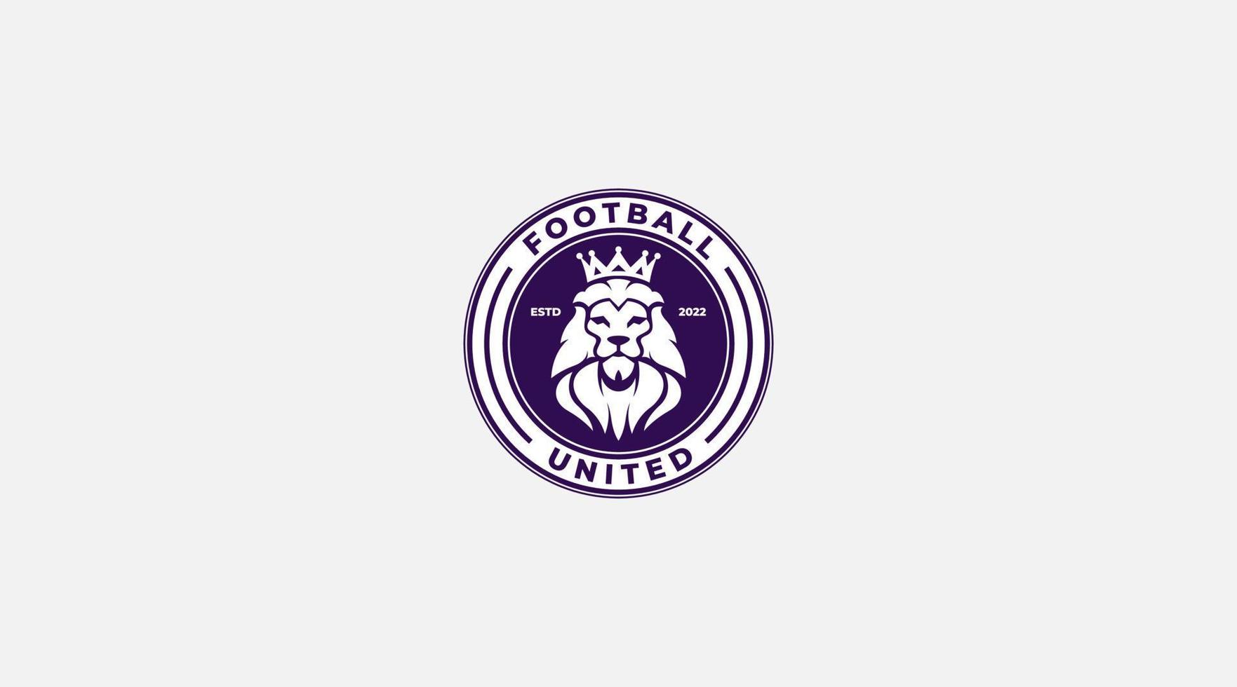 Football Lion united logo design vector illustration icon