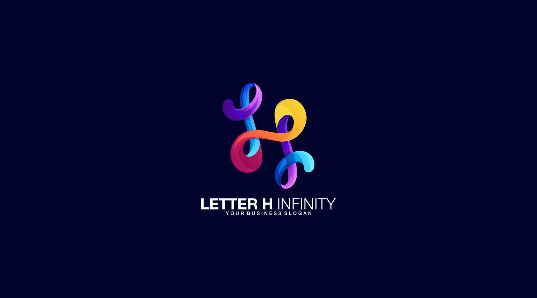 Letter h Gradient infinity vector logo design illustration