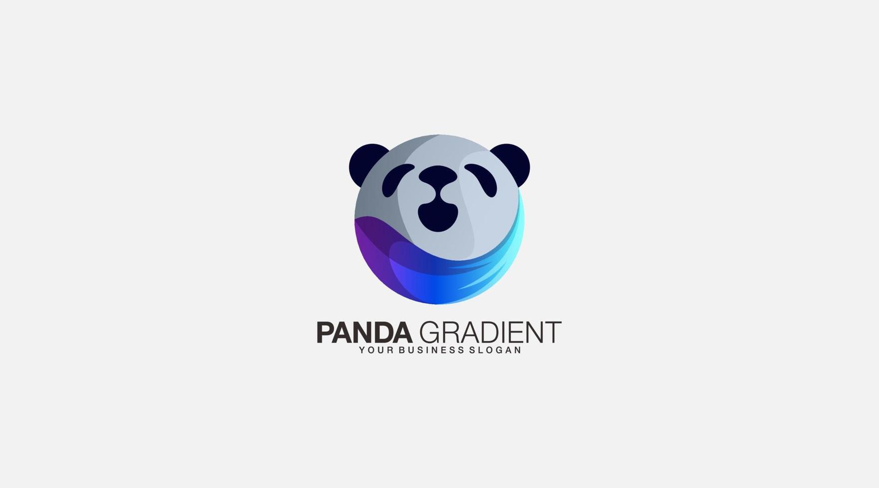 símbolo de plantilla de diseño de logotipo de vector degradado de panda