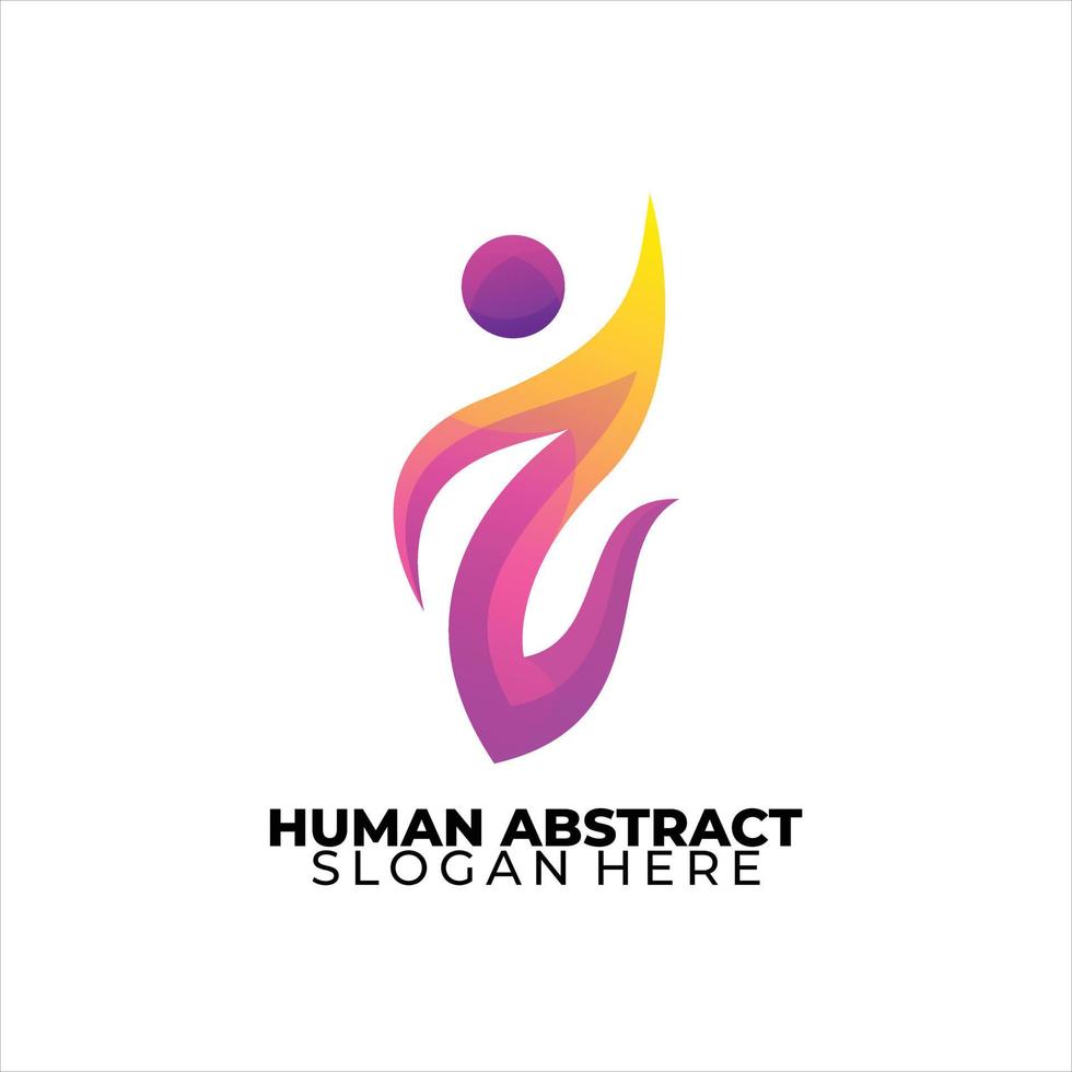 human abstract logo colorful gradient style vector