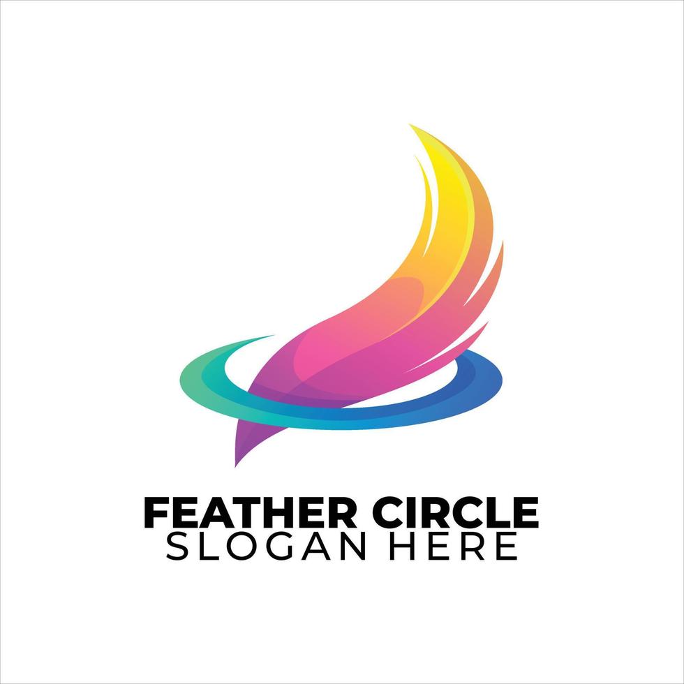 feather logo colorful gradient style vector