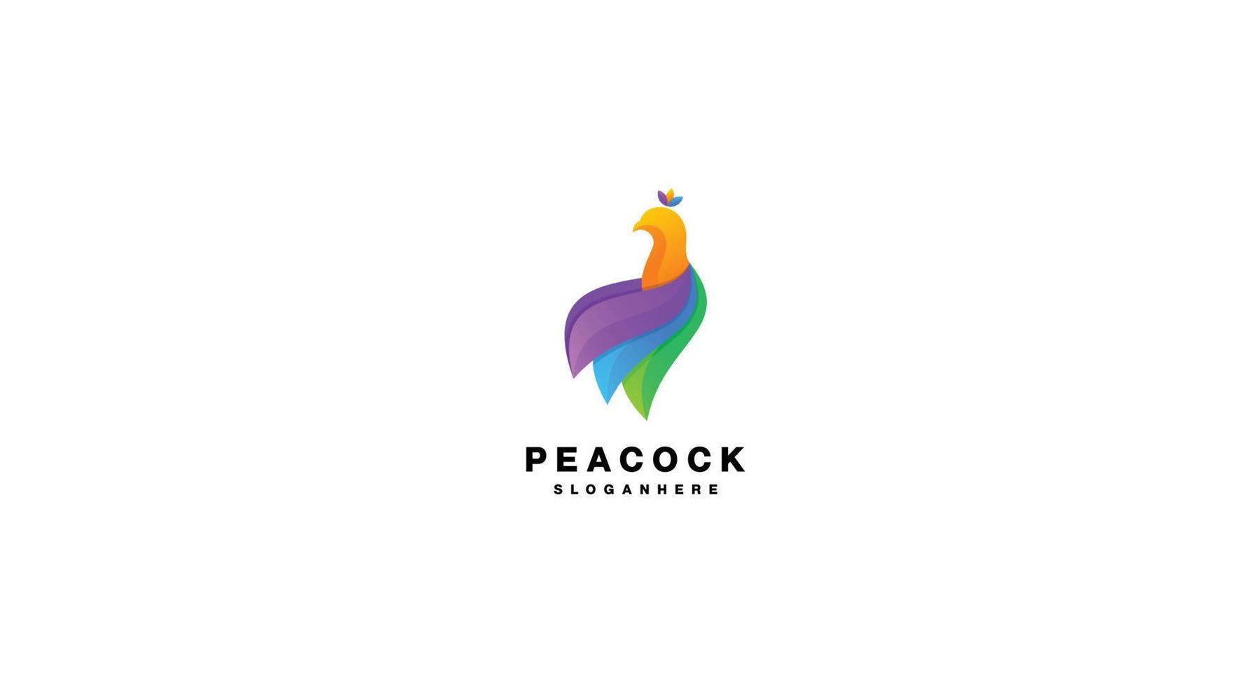 peacock logo gradient colorful vector