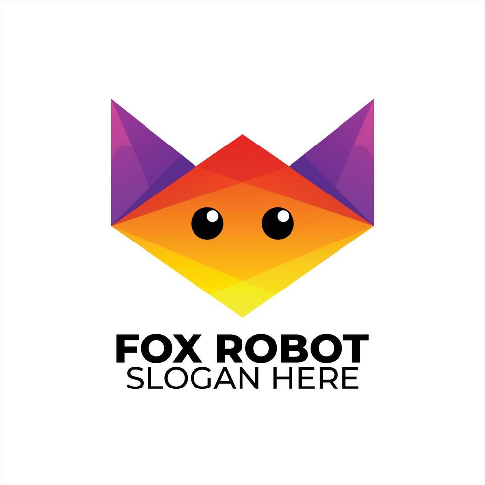 fox logo colorful gradient style vector