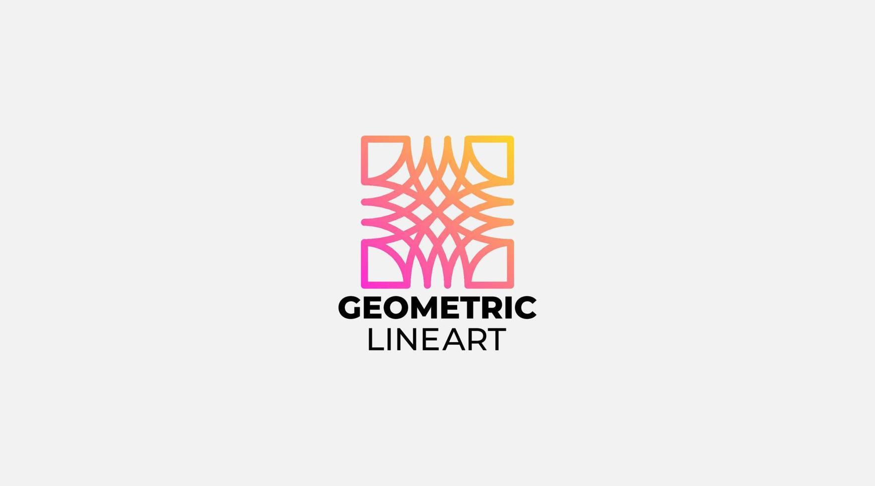 Geometric line art vector logo design illustration