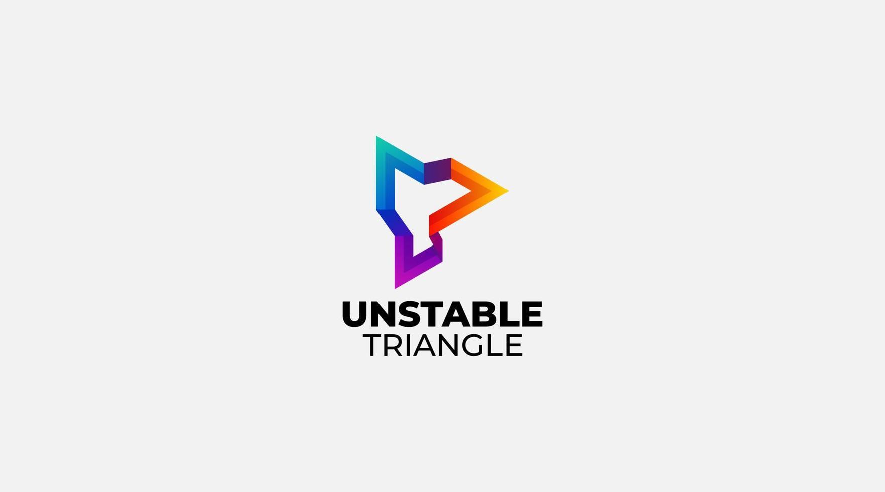 Unstable colorful triangle vector logo design illustration