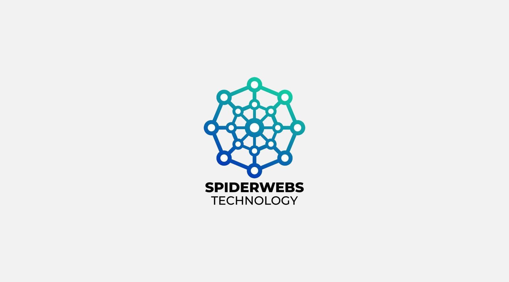 Spider webs technology vector logo design template icon