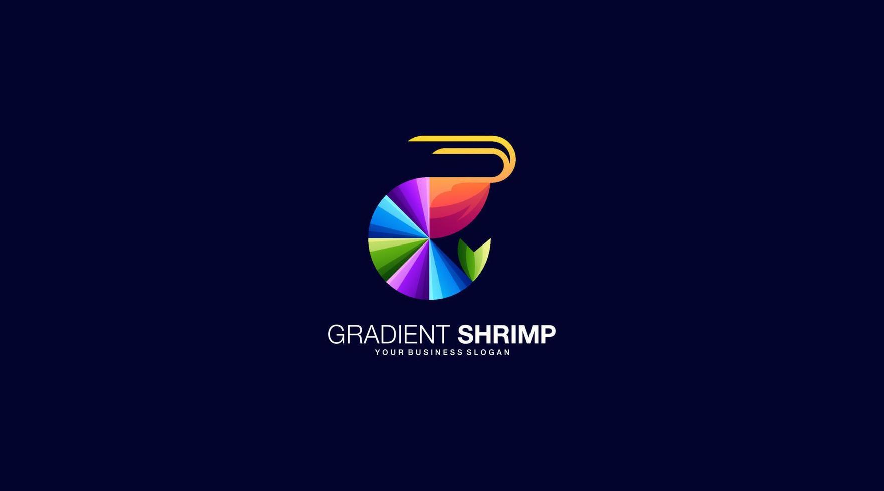 Gradient shrimp icon vector logo design template