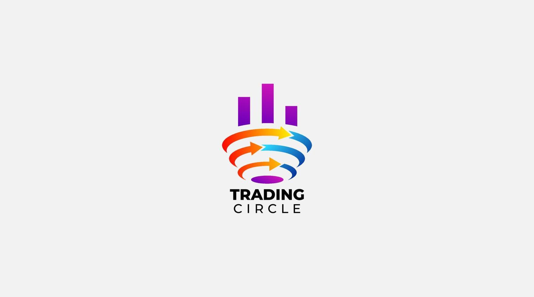 Trading circle finance vector logo design illustration icon