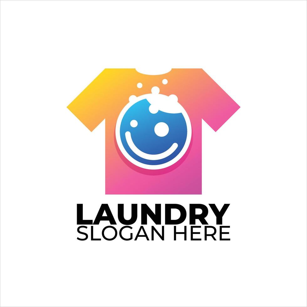 laundry logo colorful gradient style vector