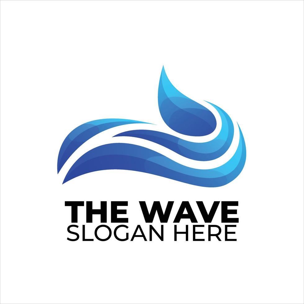 the wave logo colorful gradient style vector