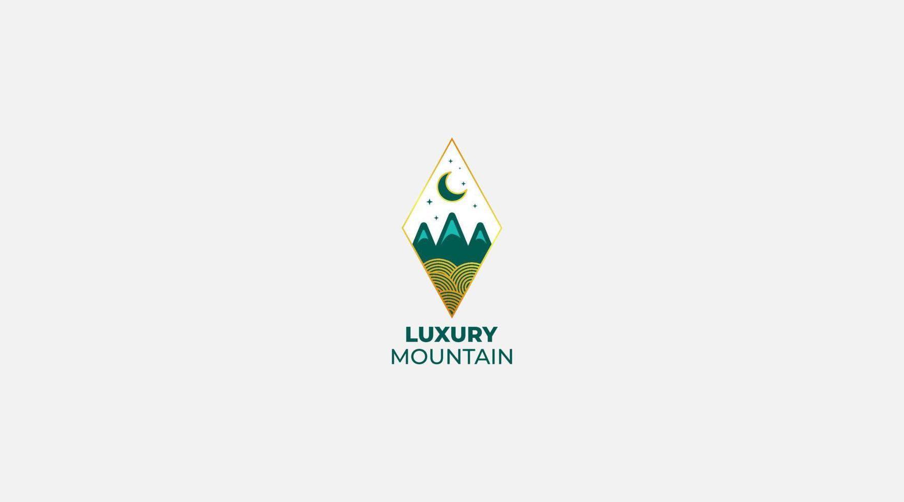 Luxury mountain adventure vector design logo illustration icon