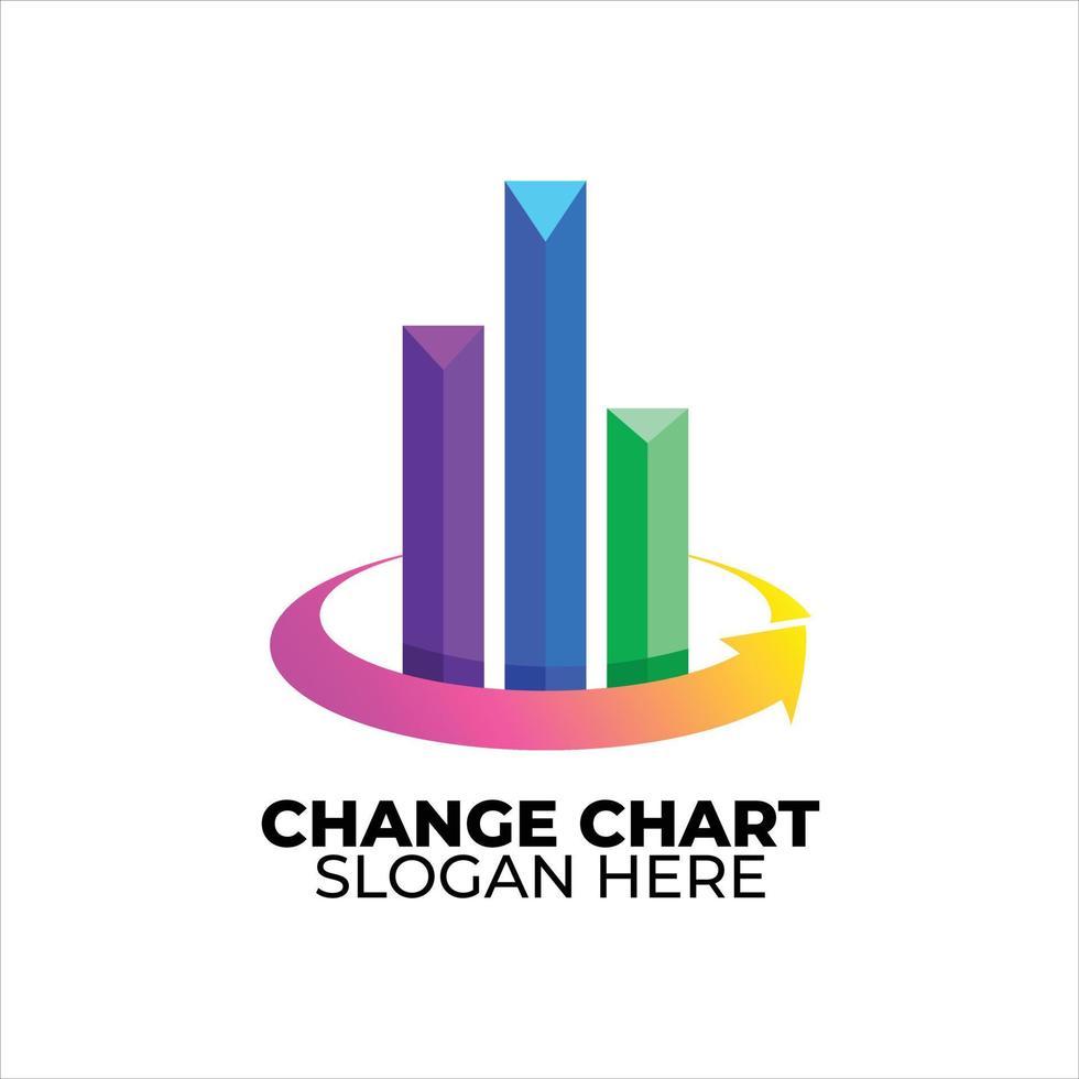 chart logo colorful gradient style vector