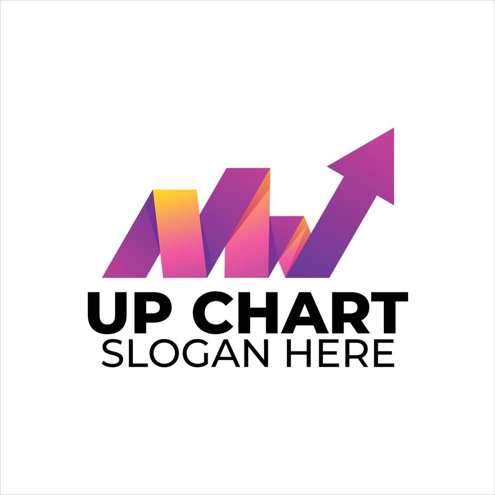 up chart logo colorful gradient style vector