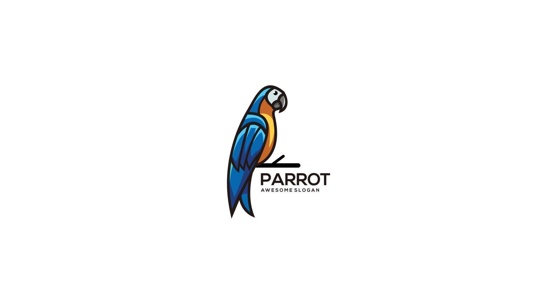 loro pájaro logo degradado colorido vector