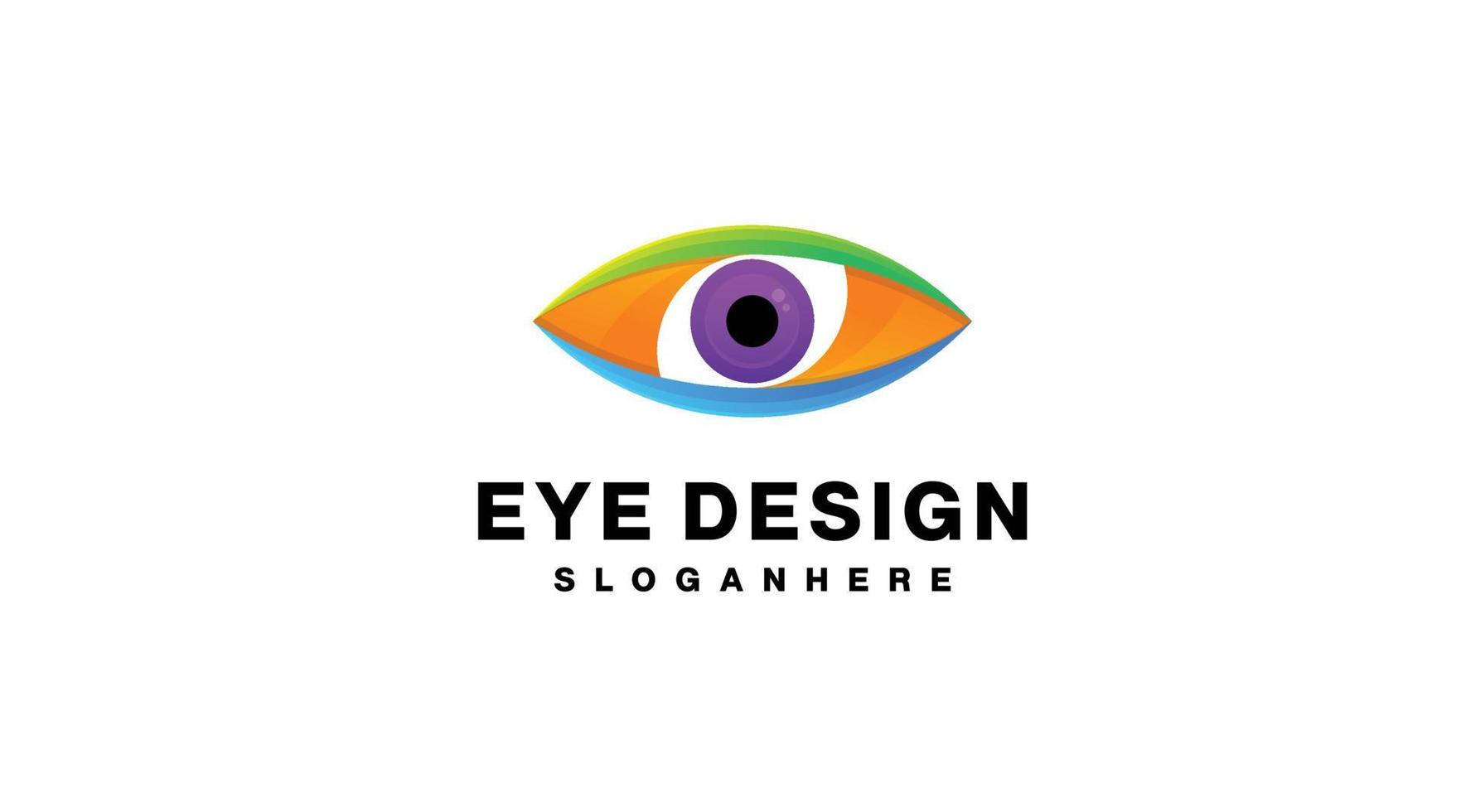 eye logo gradient colorful vector