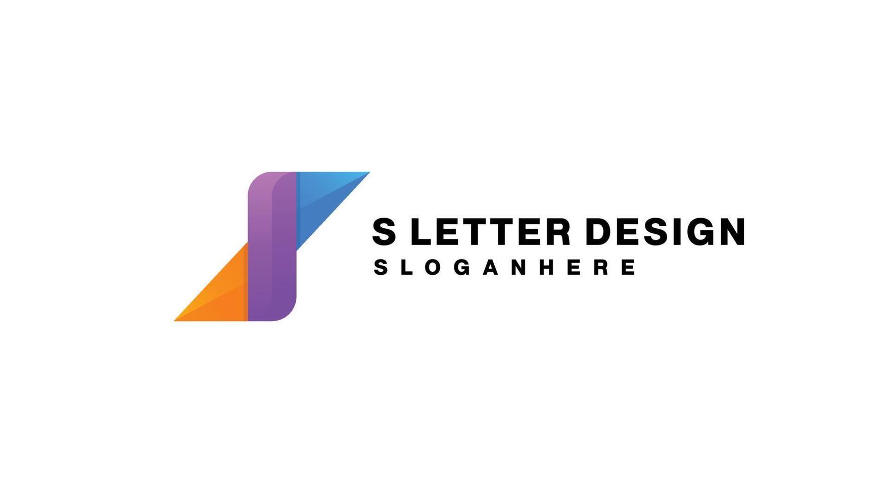 s letra logo degradado colorido vector