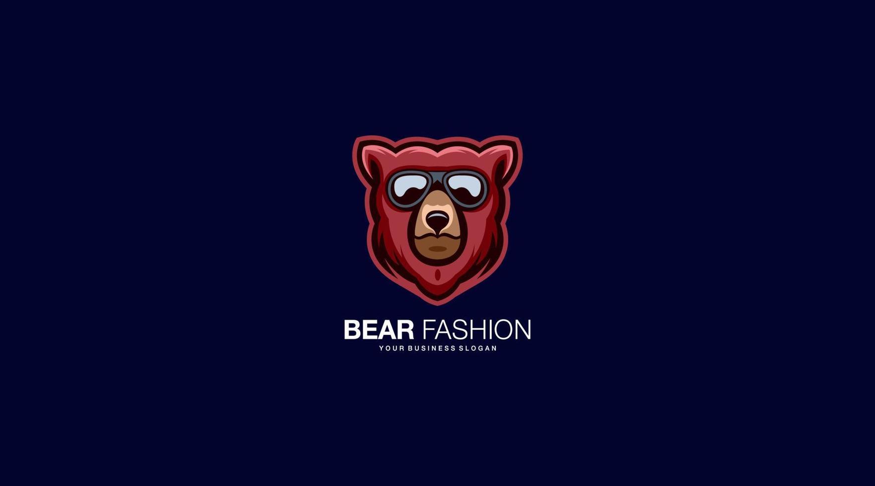 Mascot Bear fashion vector logo design illustration