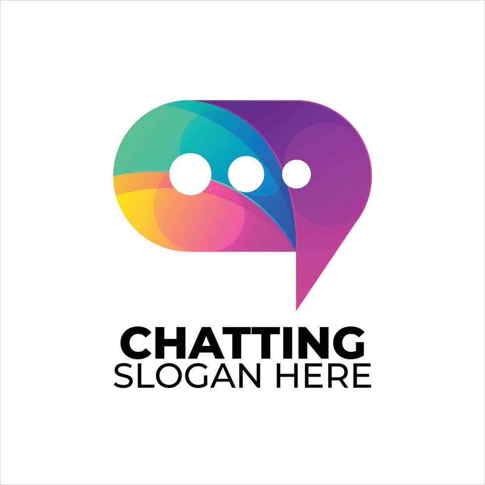 logotipo de chat estilo degradado colorido vector