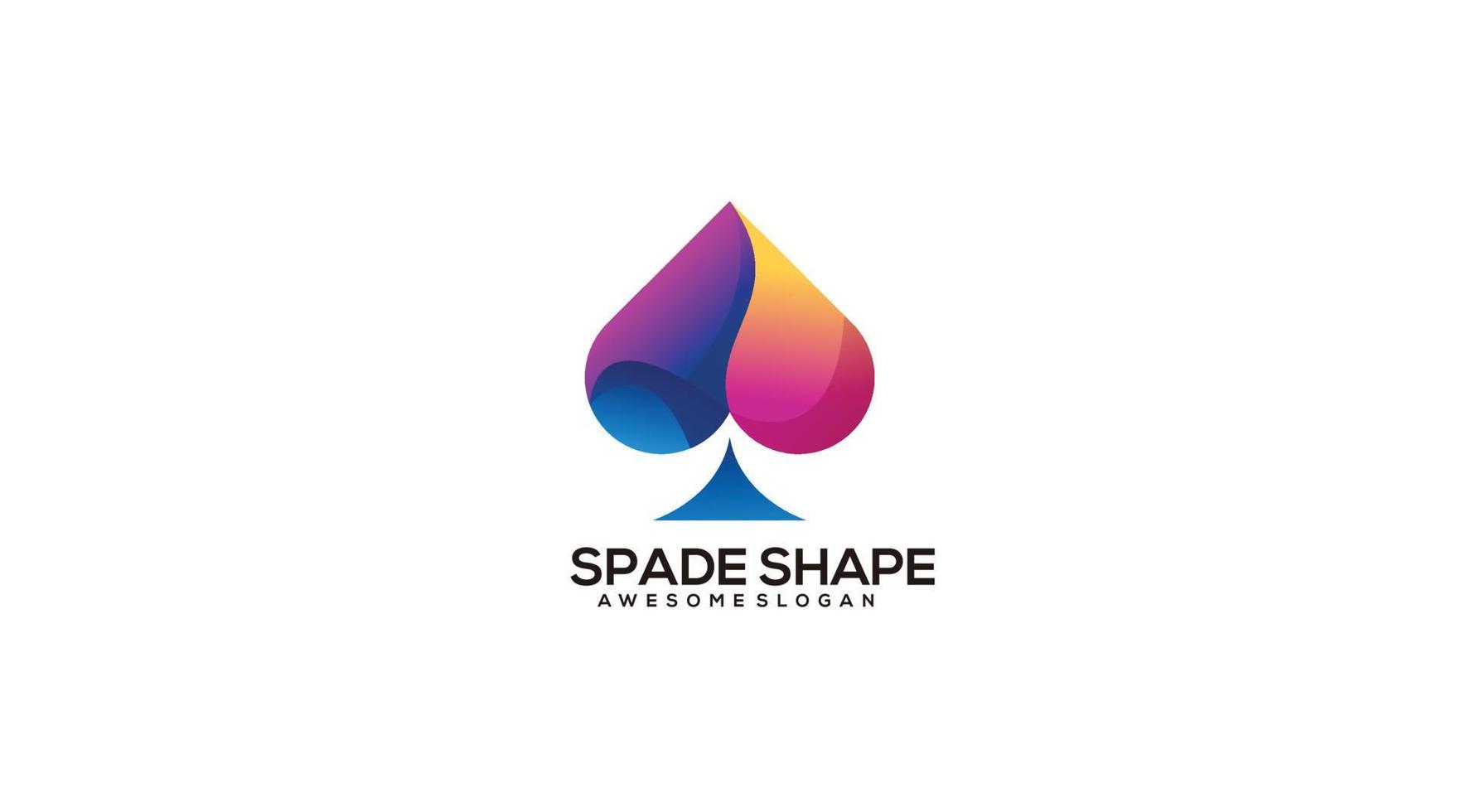 spade shape logo gradient colorful vector