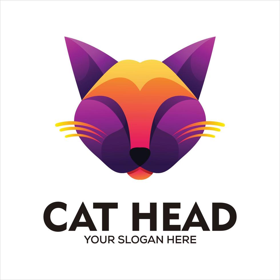 Vector elegant cat head logo vector