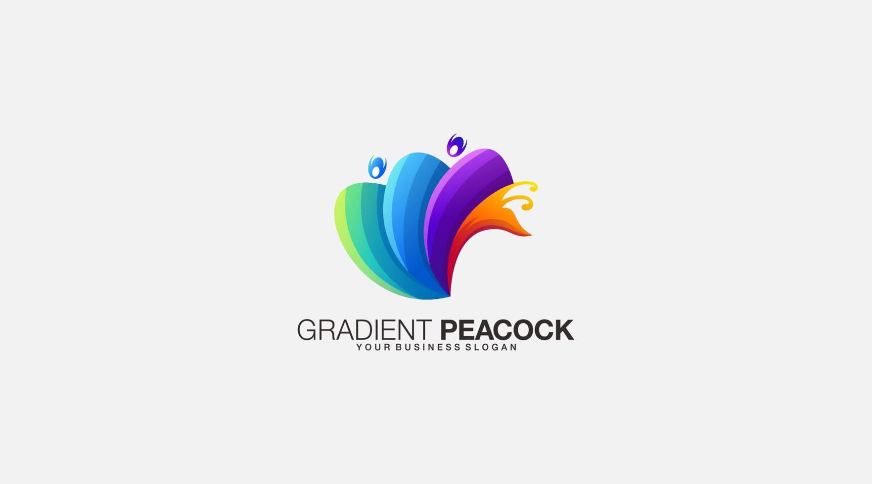 Gradient peacock vector illustration logo design