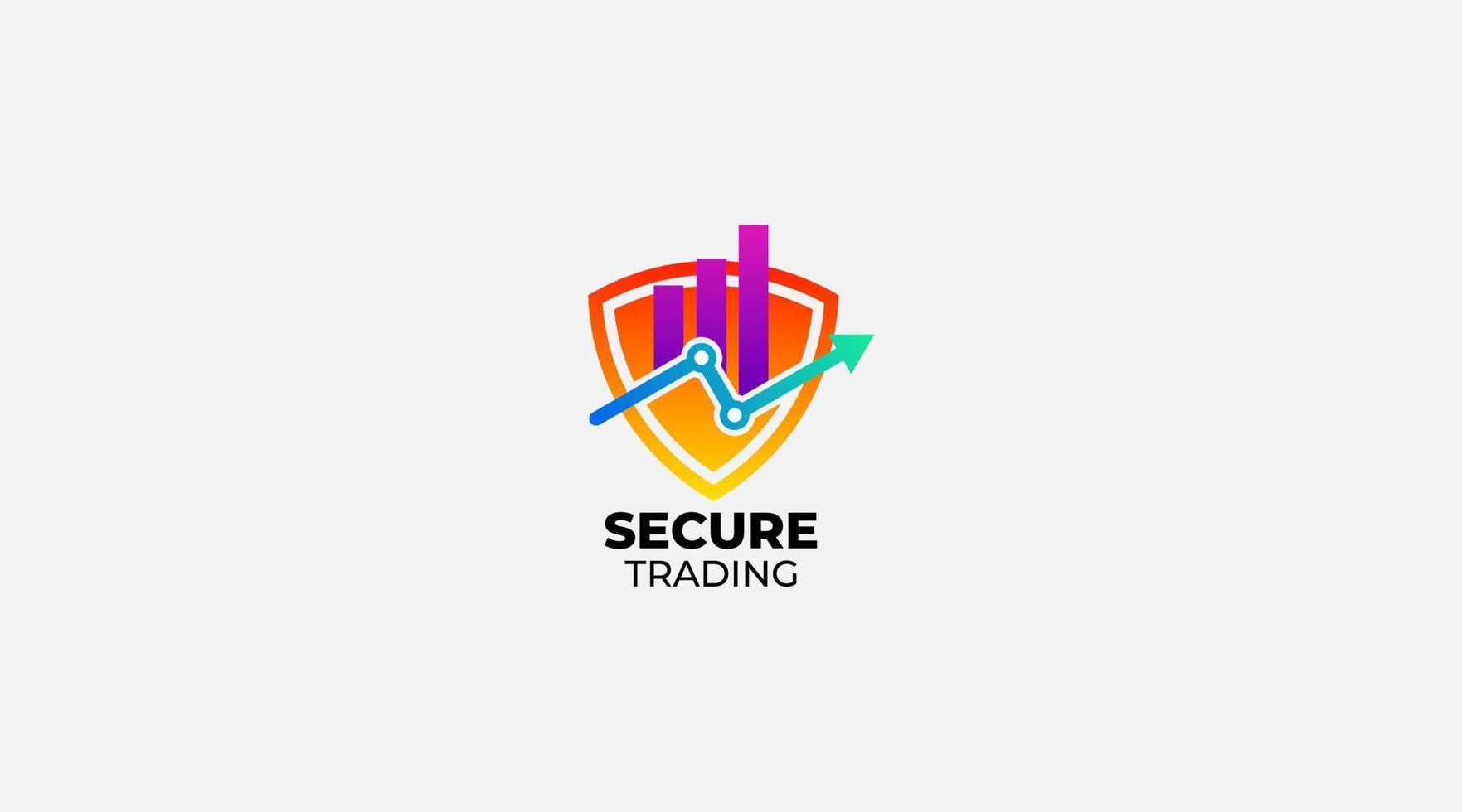 Secure trading vector logo design illustration