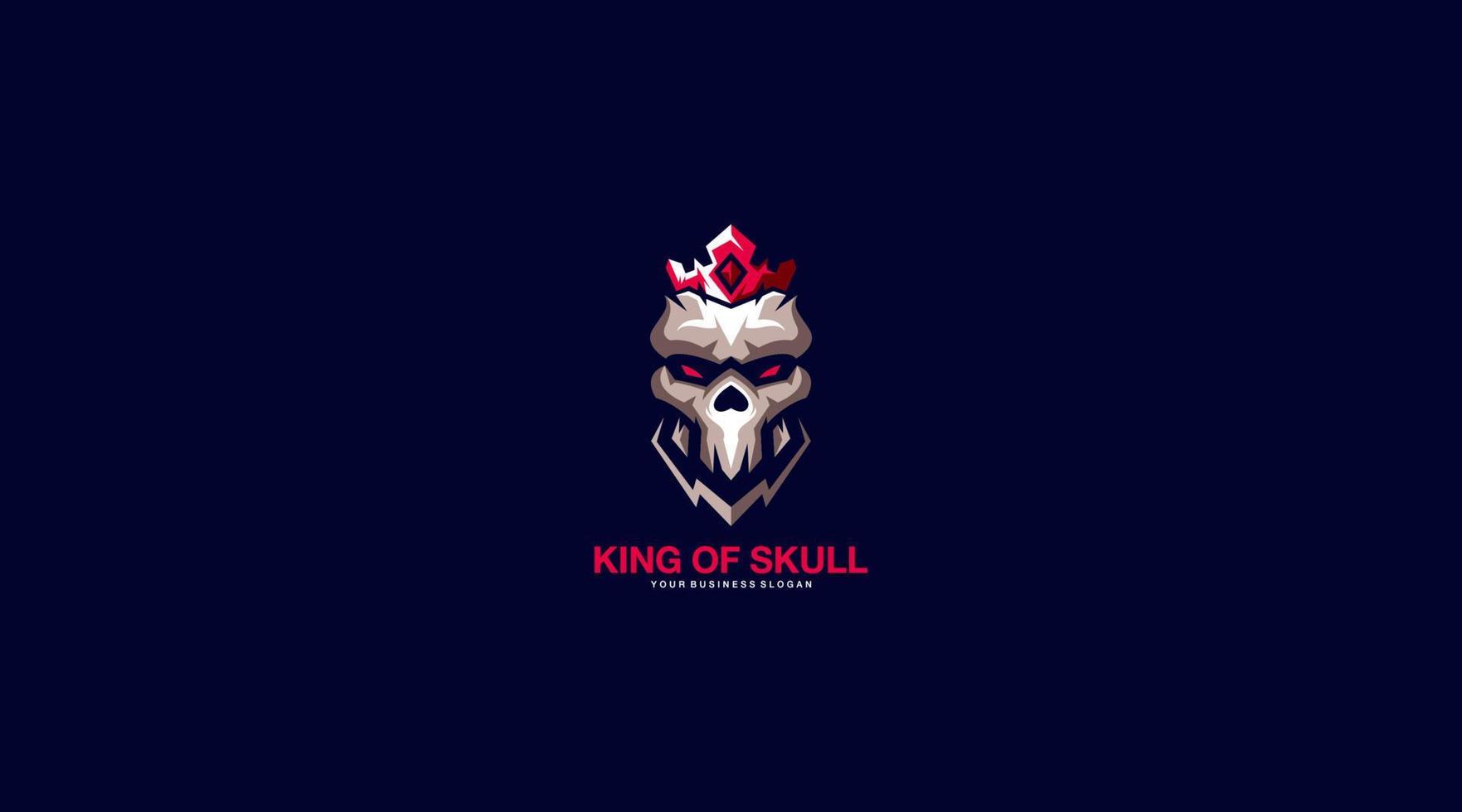 rey del cráneo vector logo diseño ilustración símbolo