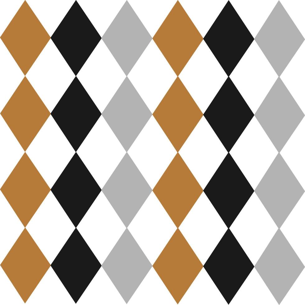 Argyle seamless Merry Christmas pattern - gold, silver and black diamonds. Made in the traditional Scandinavian style of hand drawing. Print for fabric, wrapping paper, wallpaper and decor vector