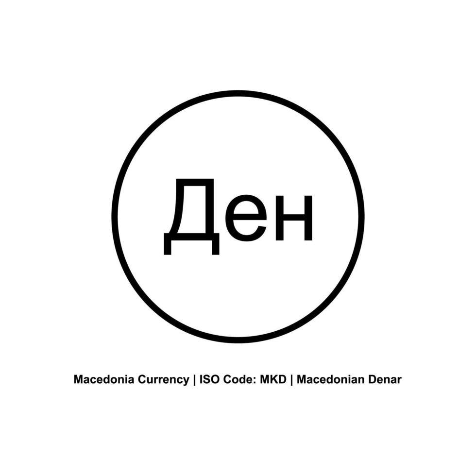 símbolo de icono de moneda macedonia, denar macedonio, signo mkd. ilustración vectorial vector