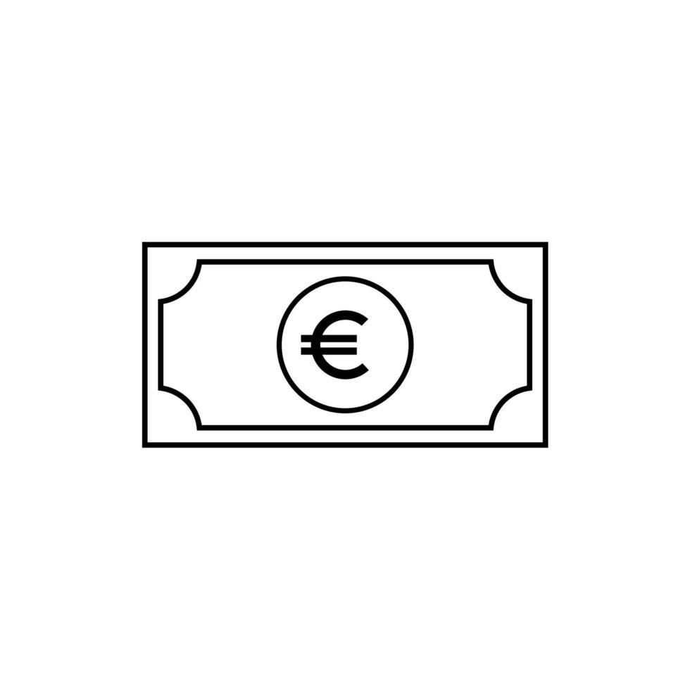 símbolo de icono de moneda euro. signo del euro ilustración vectorial vector