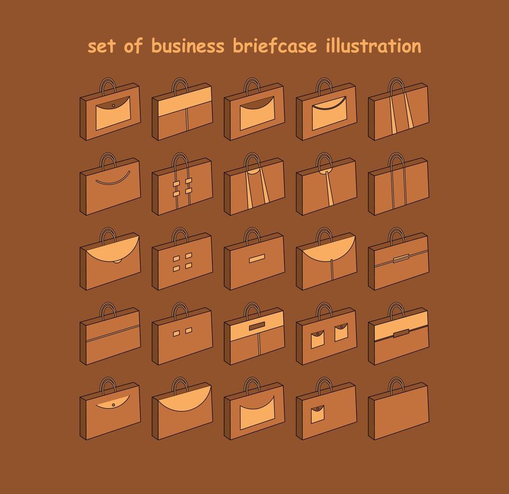 set of business briefcase illustration vector