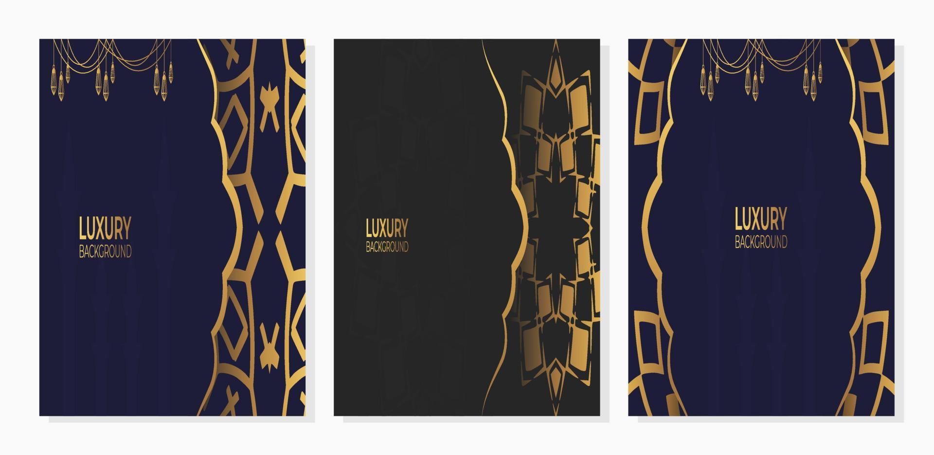 Luxury Islamic poster or cover with golden Arabic pattern Islamic eastern style Arabic. Ramadan Style Decorative Mandala. Suitable for themes with Islamic nuances vector