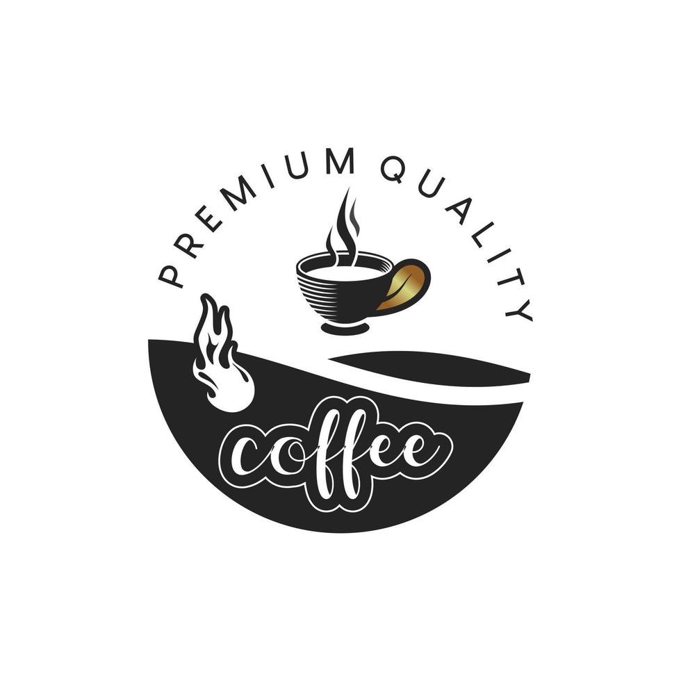 Coffee logo design template in simple vintage style vector