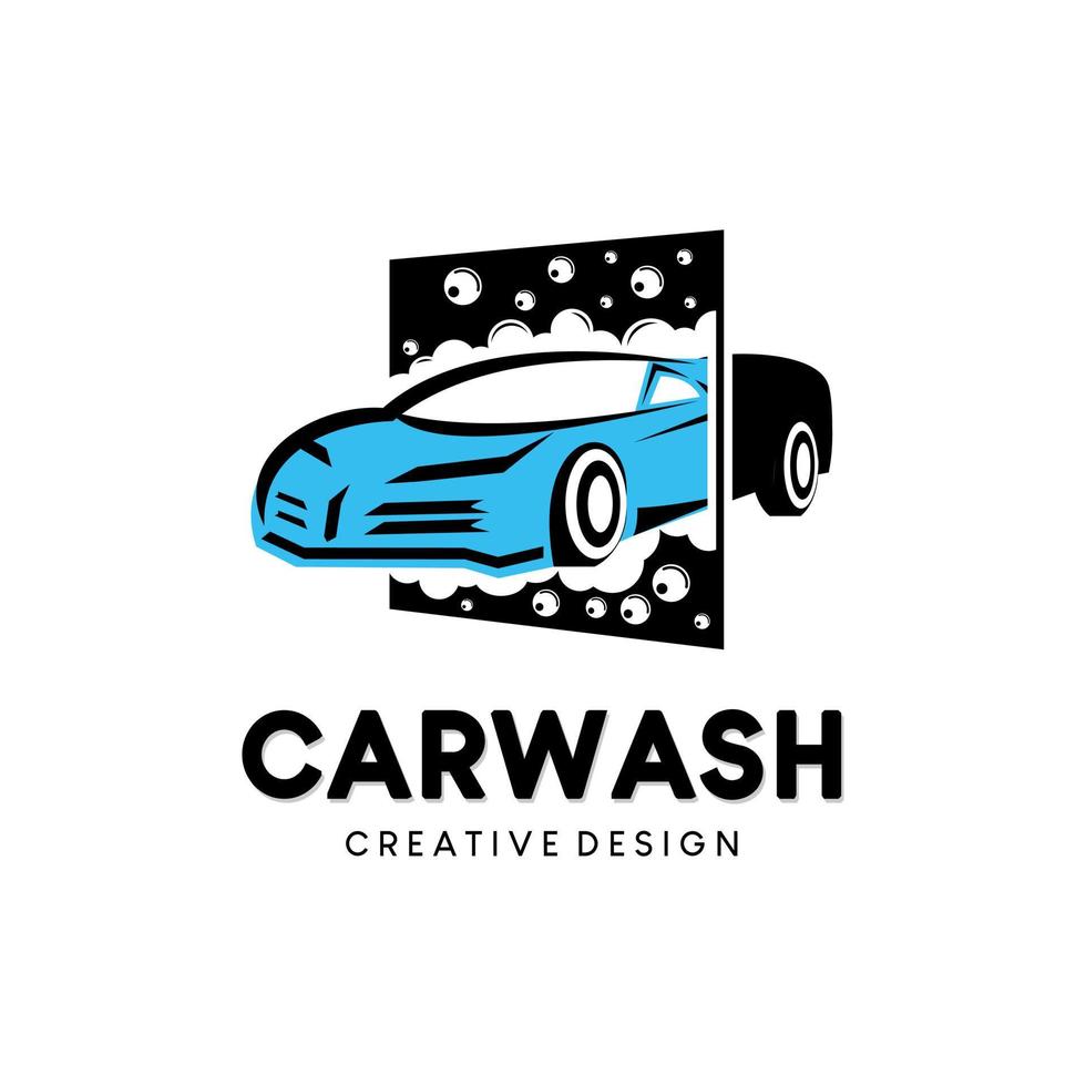 Modern car wash vector illustration logo design