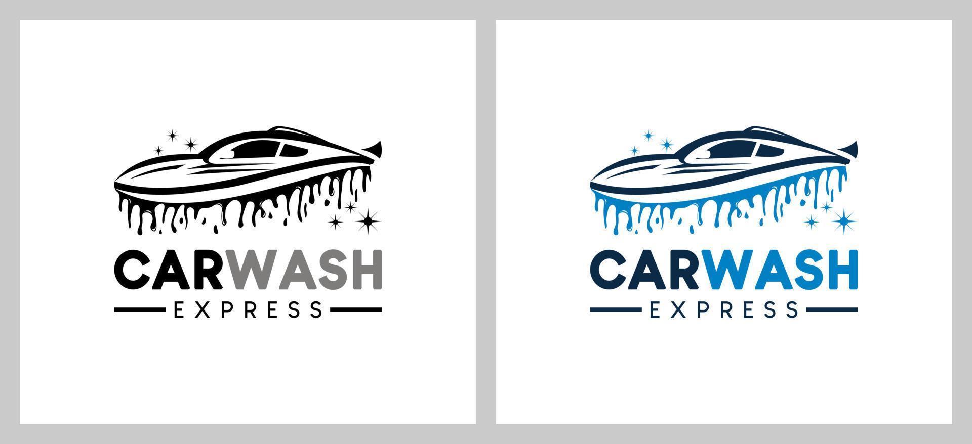 Creative abstract modern car wash logo design vector