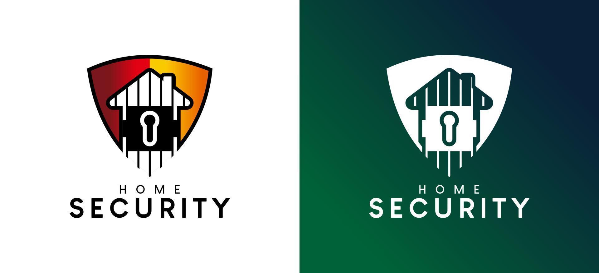 diseño de logotipo de seguridad en el hogar, ilustración de vector de escudo en el hogar