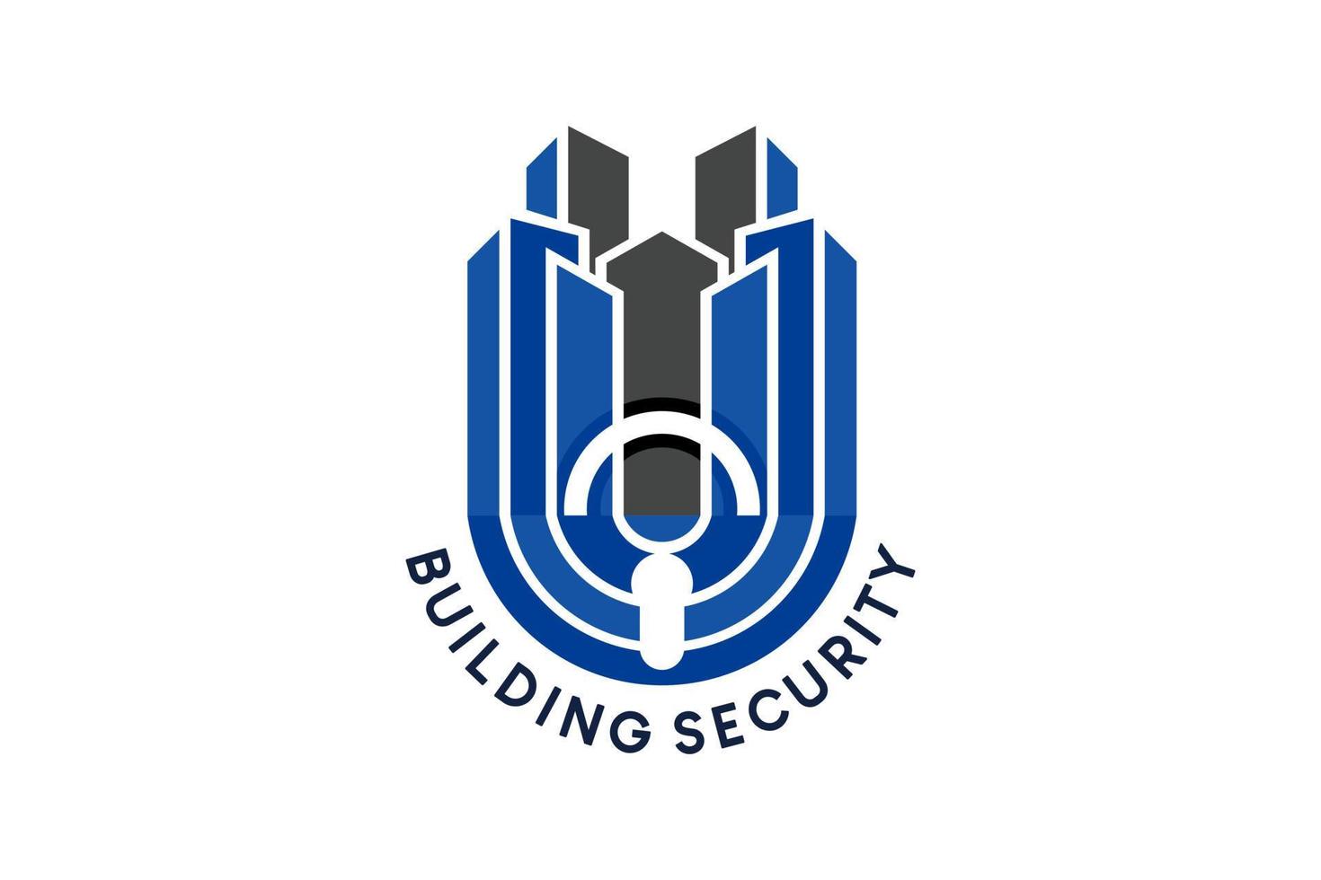 diseño de logotipo de seguridad de construcción, ilustración de vector de escudo de construcción con concepto de letra u