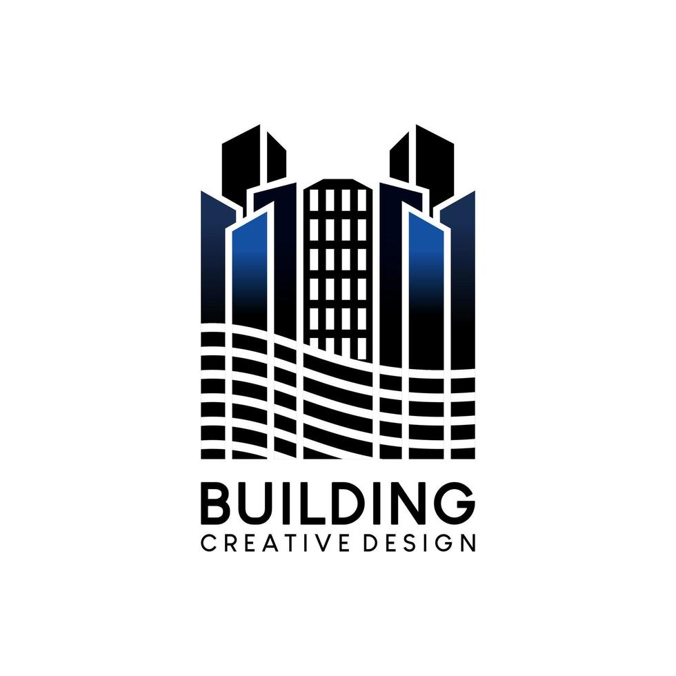 Elegant modern abstract skyscraper logo design vector