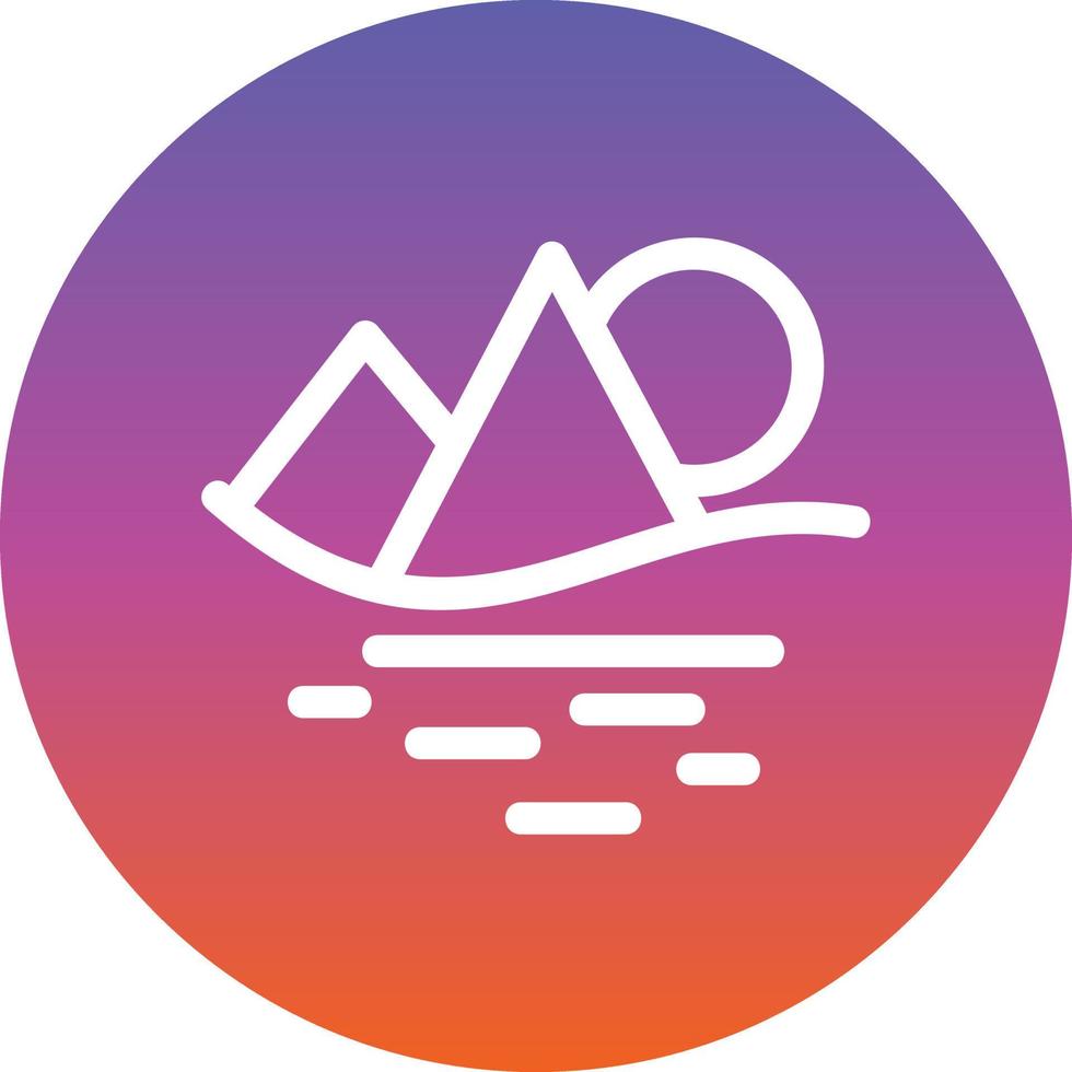 Sunset Landscape Glyph Icon vector