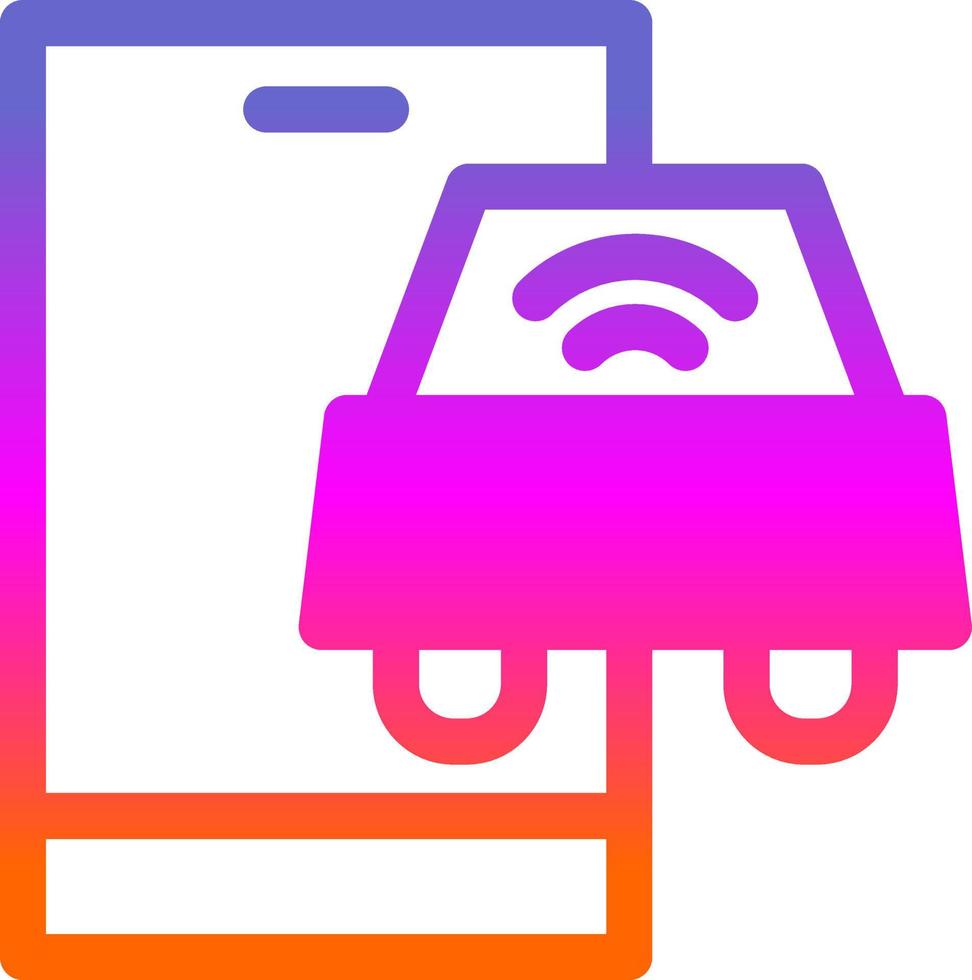Connected Vehicle Vector Icon Design
