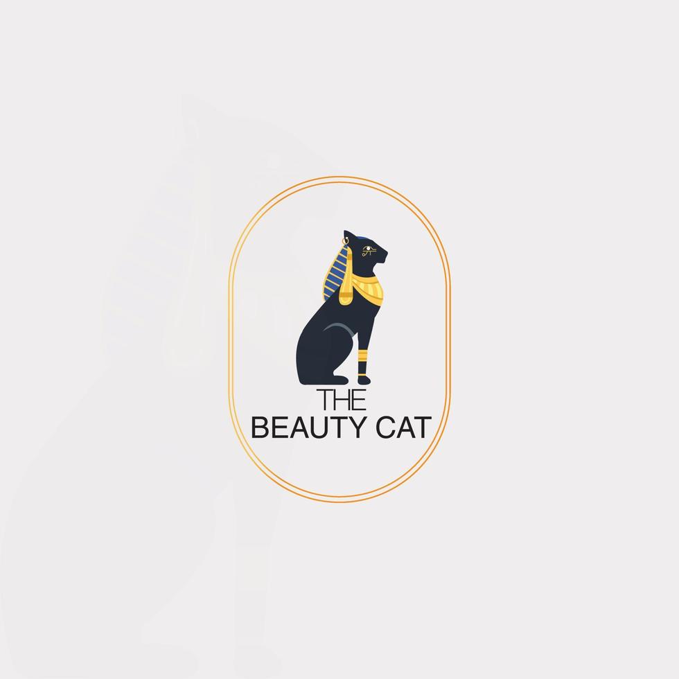 logotipo de gato de belleza de elegancia. logotipo de belleza, logotipo de gato, logotipo de egipto, tendencia del logotipo de egipto, logotipo de eyption vector