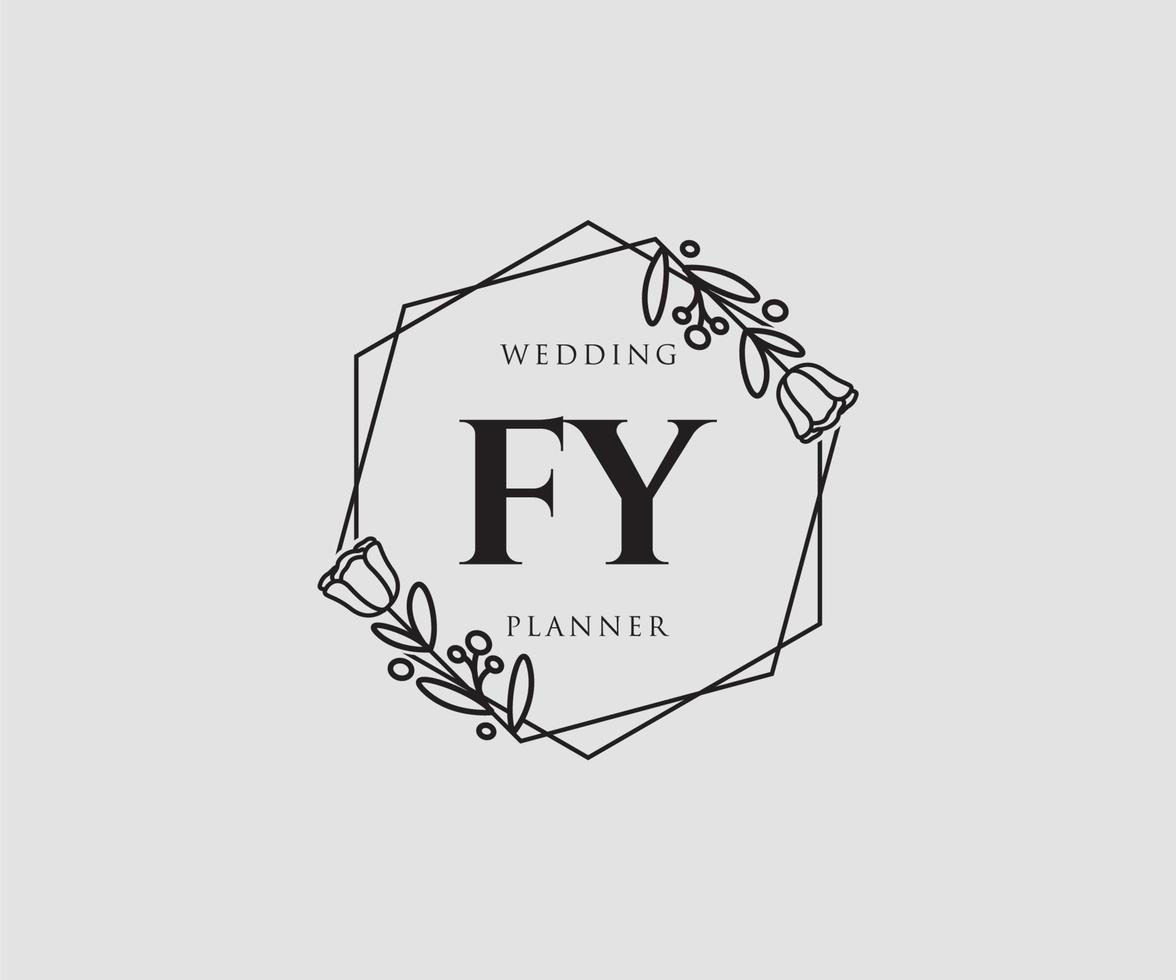 Initial FY feminine logo. Usable for Nature, Salon, Spa, Cosmetic and Beauty Logos. Flat Vector Logo Design Template Element.