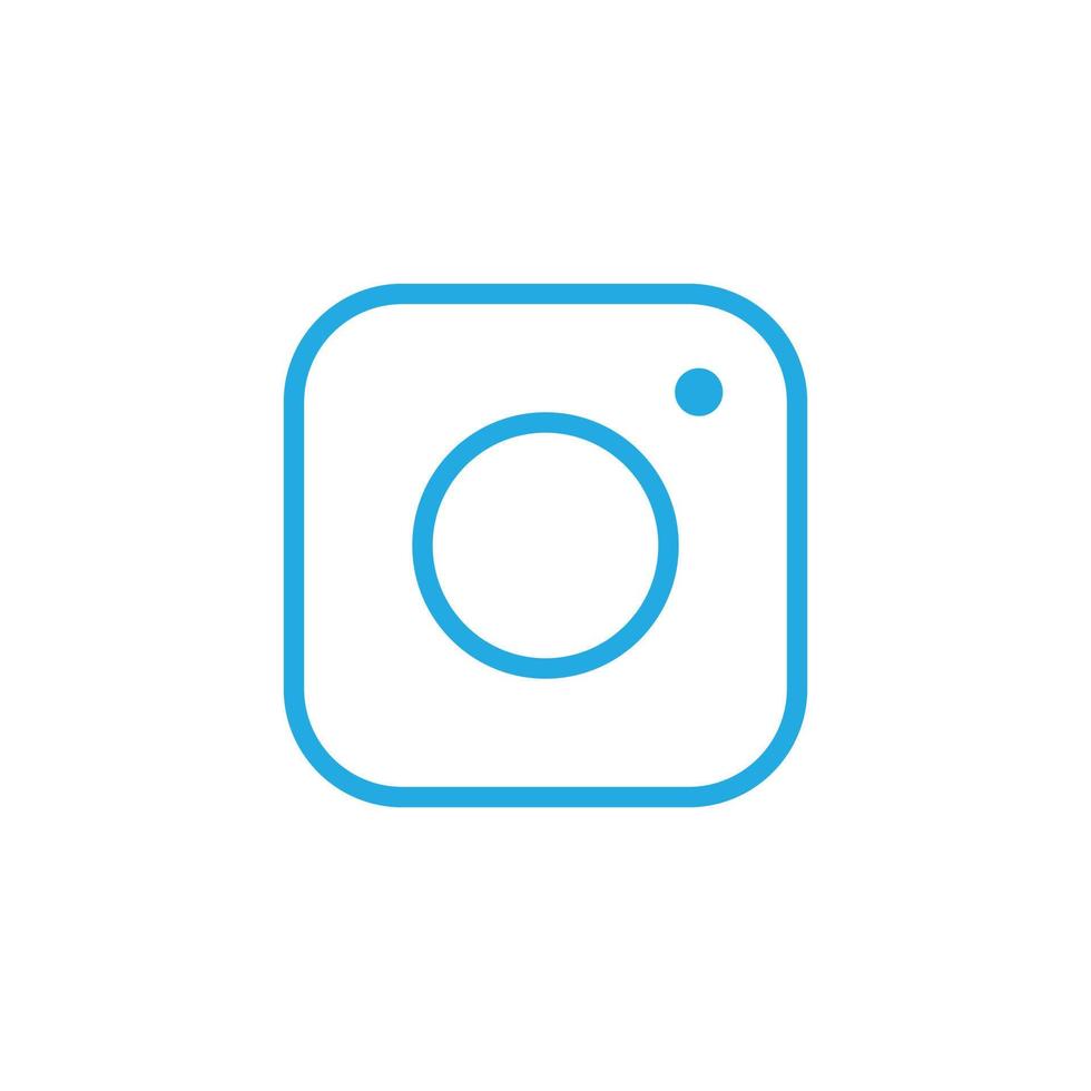 eps10 vector azul cámara icono de arte de línea abstracta aislado sobre fondo blanco. símbolo de esquema de redes sociales en un estilo moderno y plano simple para el diseño de su sitio web, logotipo y aplicación móvil