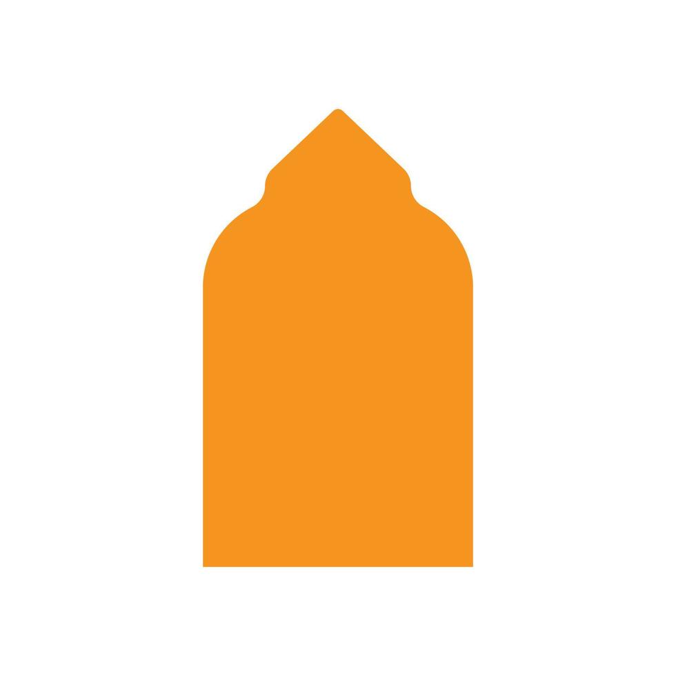 eps10 orange vector Islamic mosque abstract art solid icon isolated on white background. Muslim religion symbol in a simple flat trendy modern style for your website design, logo, and application