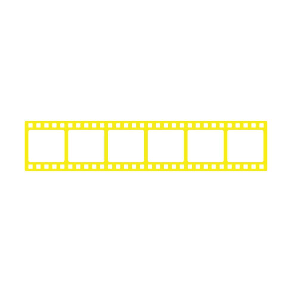 eps10 rollo de tira de película de vector amarillo icono de marco de diapositiva en blanco de 35 mm aislado sobre fondo blanco. símbolo de fotografía de imagen de marco en un estilo moderno plano simple y moderno para el diseño de su sitio web y logotipo