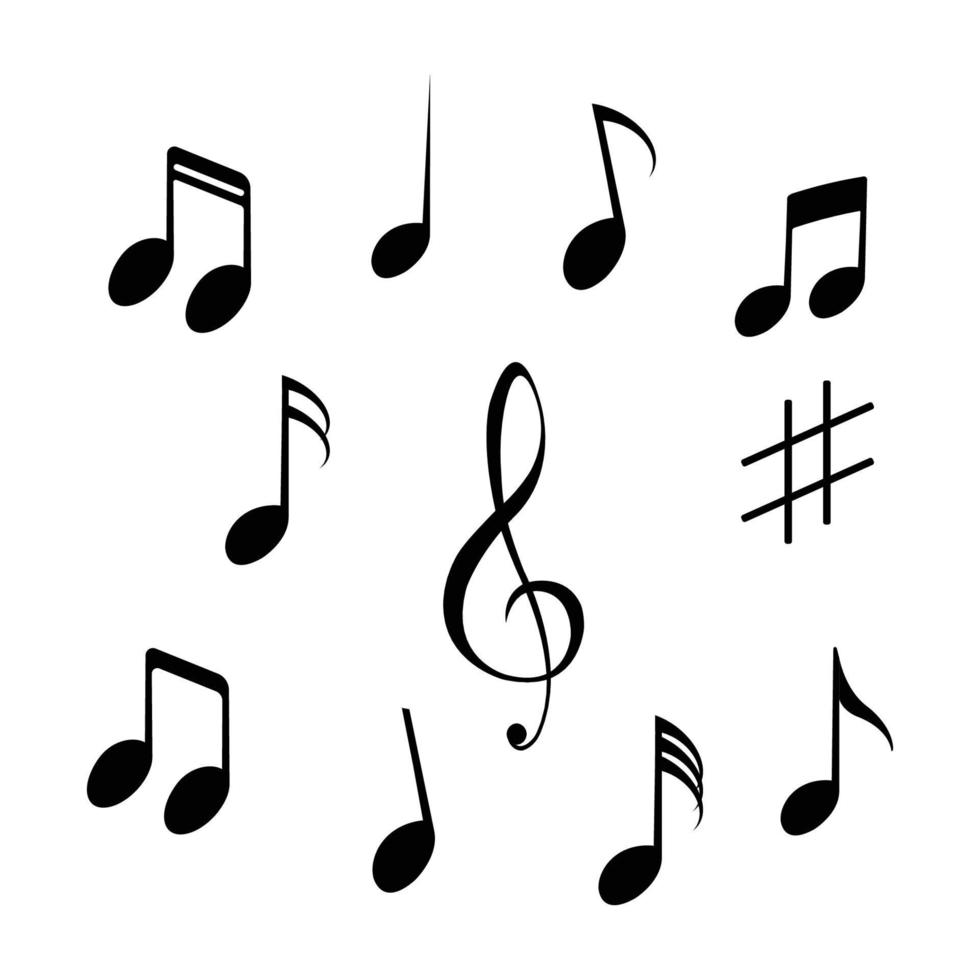 musical note logo vector